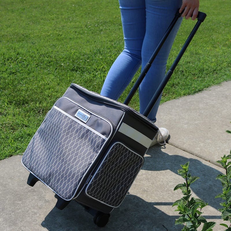 Everything Mary Rolling Scrapbook Storage Tote Bag â€“ Craft Case for Paper, Binders, Beads, Scissors & Supplies â€“ Telescoping Handle with Dual Wheels - Image 4